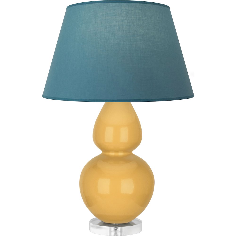 Sunset Double Gourd Table Lamp in Sunset Yellow Glazed Ceramic Color