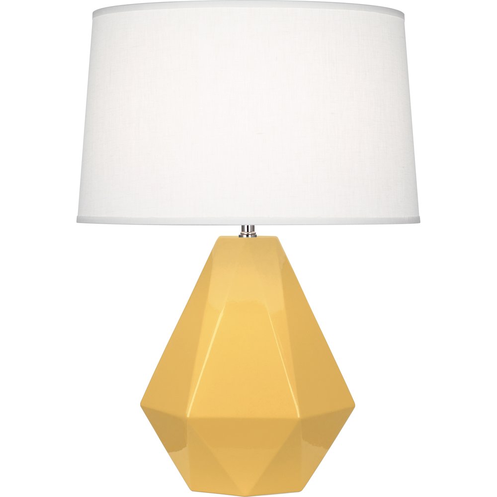 Sunset Delta Table Lamp in Sunset Yellow Glazed Ceramic Color