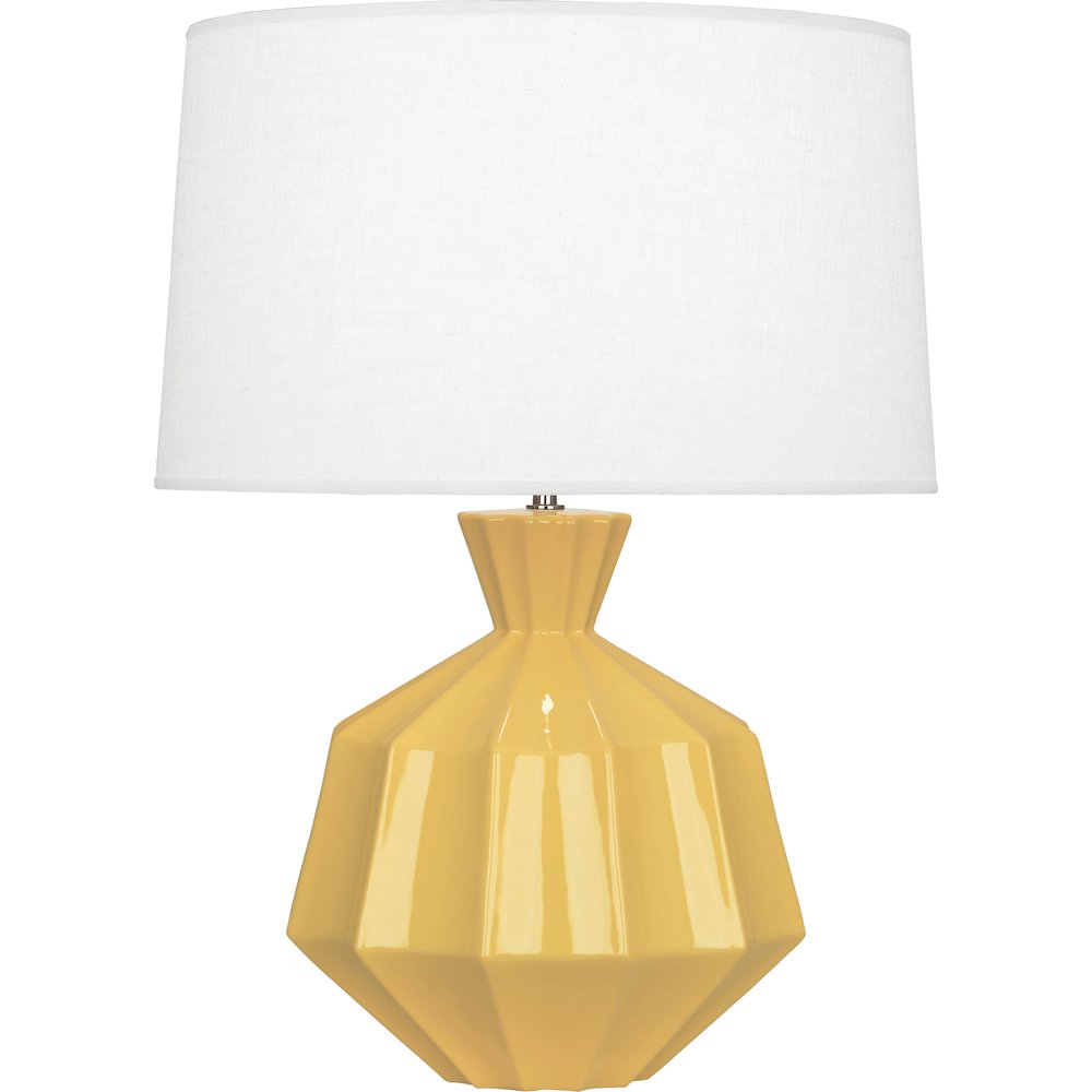 Sunset Orion Table Lamp in Sunset Yellow Glazed Ceramic Color