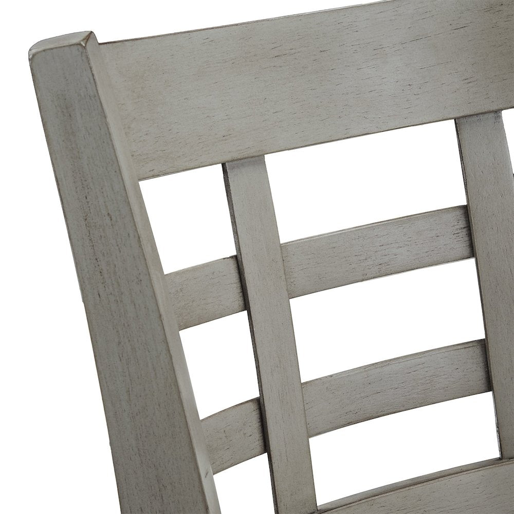 Antique Grey Finish Grey Linen Swivel Bar Height Chair (Window Back Design)