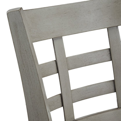 Antique Grey Finish Grey Linen Swivel Bar Height Chair (Window Back Design)