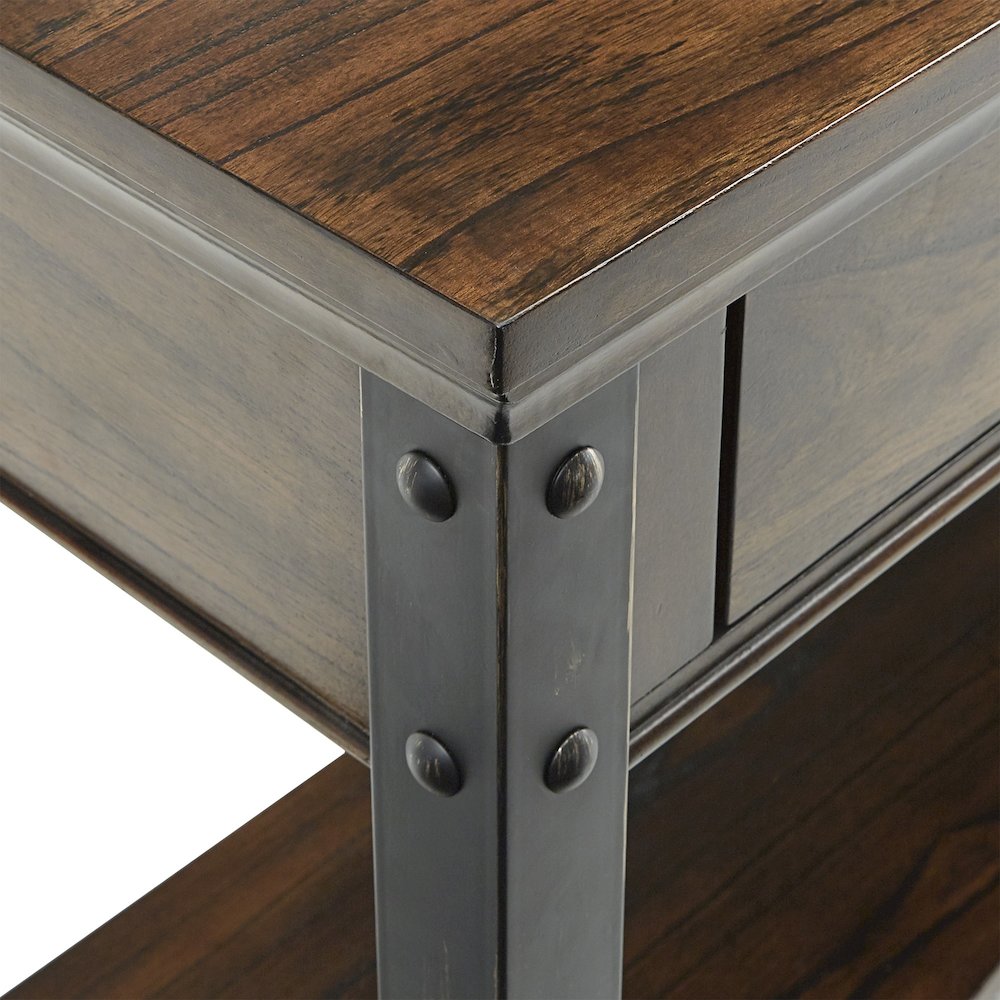 Dark Cherry Finish 2-Drawer Sofa Table