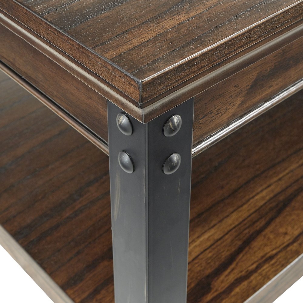 Dark Cherry Finish Lift-Top Coffee Table