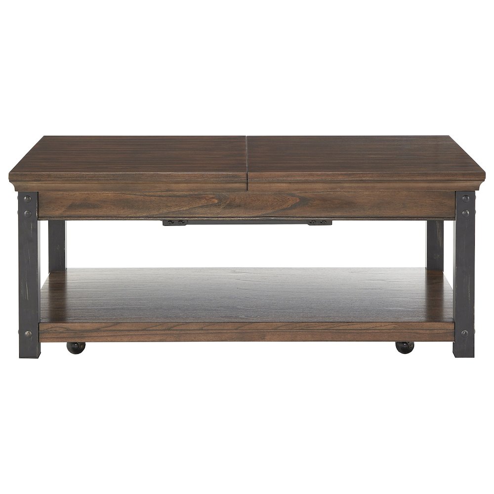 Dark Cherry Finish Lift-Top Coffee Table