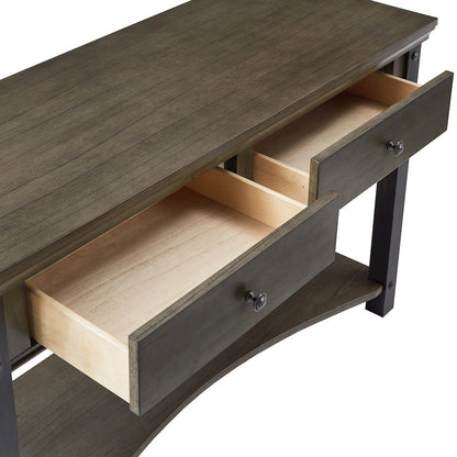 Antique Grey Finish 2-Drawer Sofa Table