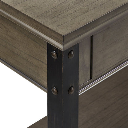 Antique Grey Finish 2-Drawer Sofa Table