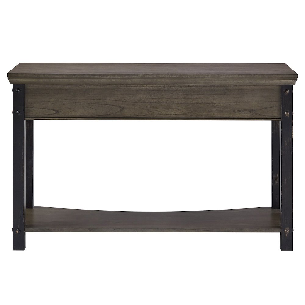 Antique Grey Finish 2-Drawer Sofa Table