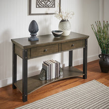 Antique Grey Finish 2-Drawer Sofa Table