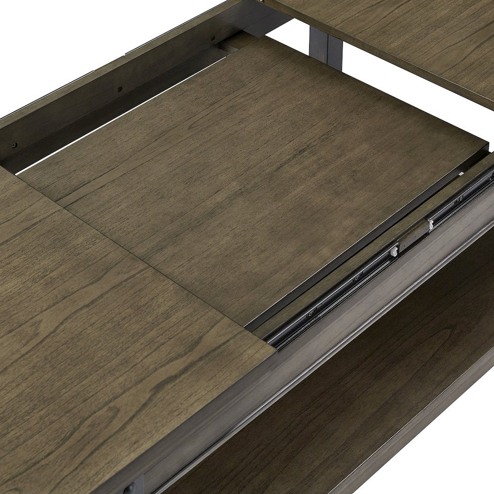 Antique Grey Finish Lift-Top Coffee Table
