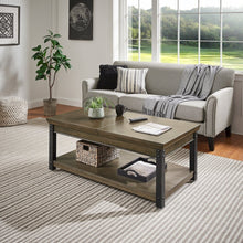 Antique Grey Finish Lift-Top Coffee Table