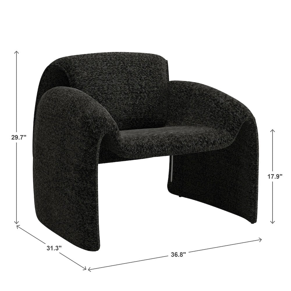 Black Boucle Accent Chair