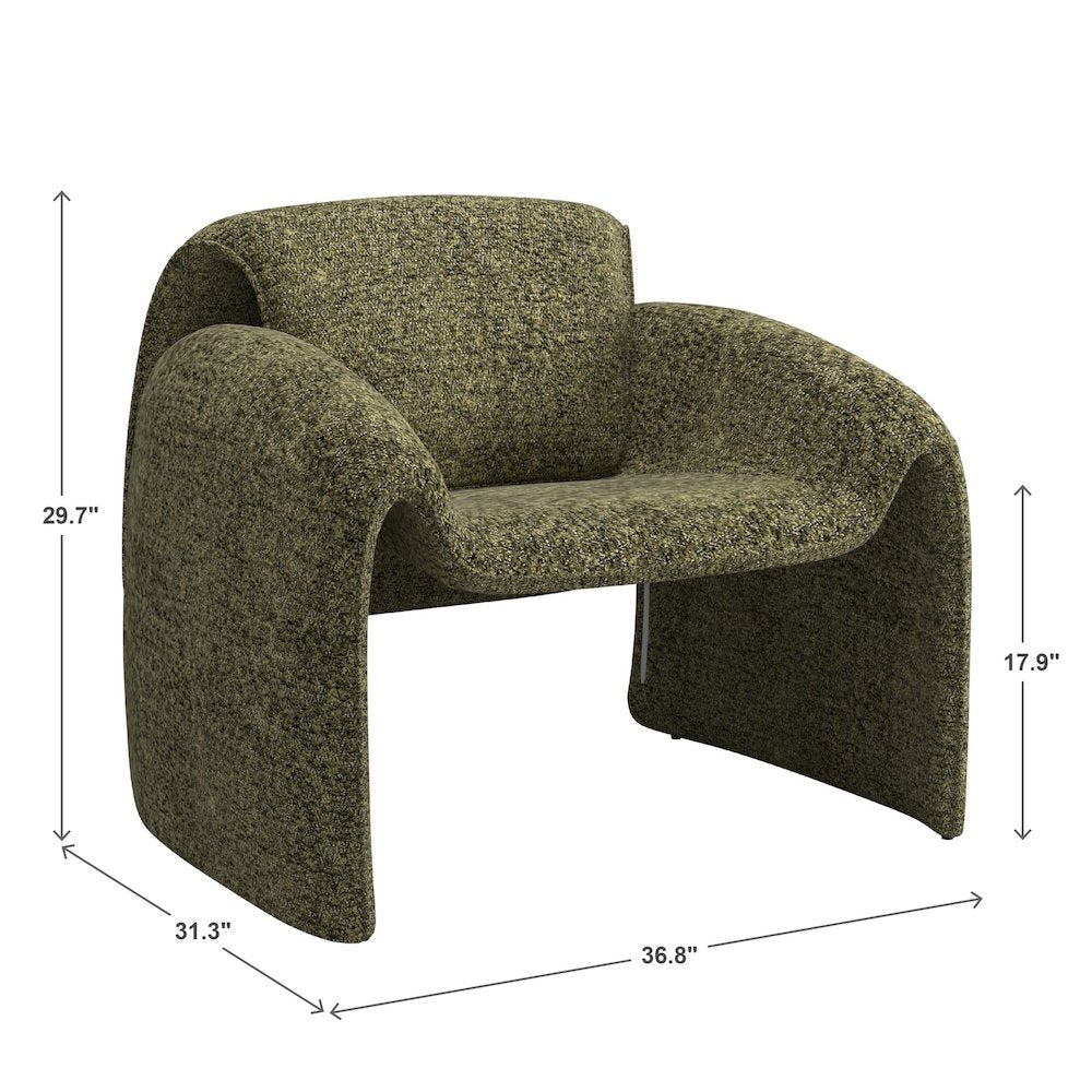 Moss Green Boucle Accent Chair