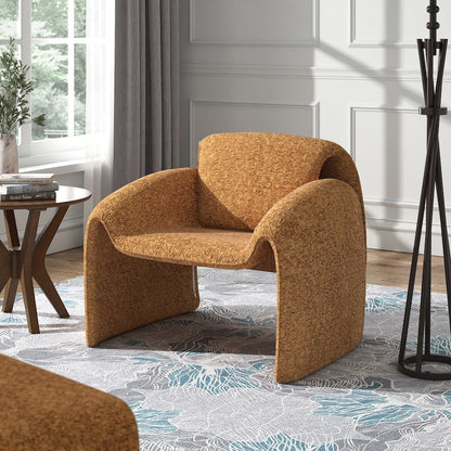 Orange Boucle Accent Chair