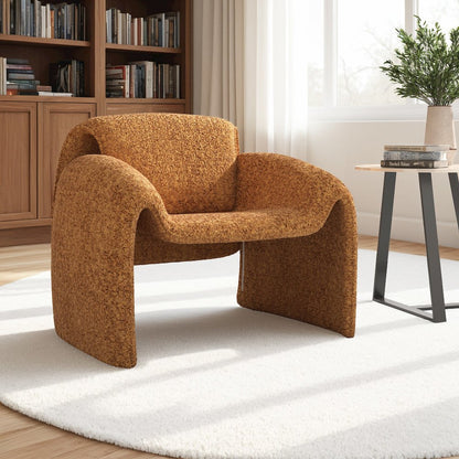 Orange Boucle Accent Chair
