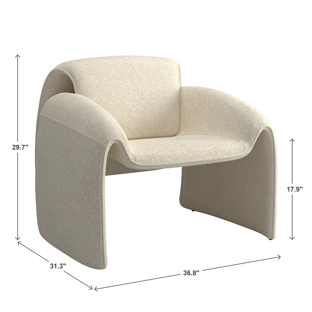 Ivory Boucle Accent Chair