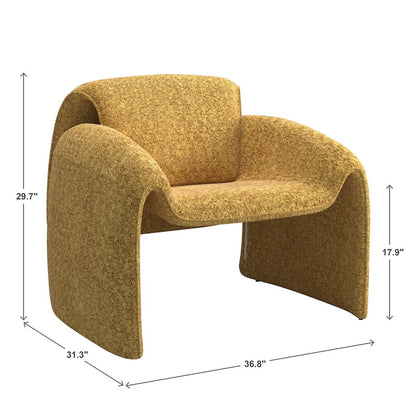 Mustard Yellow Boucle Accent Chair