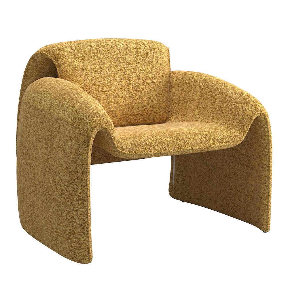 Mustard Yellow Boucle Accent Chair