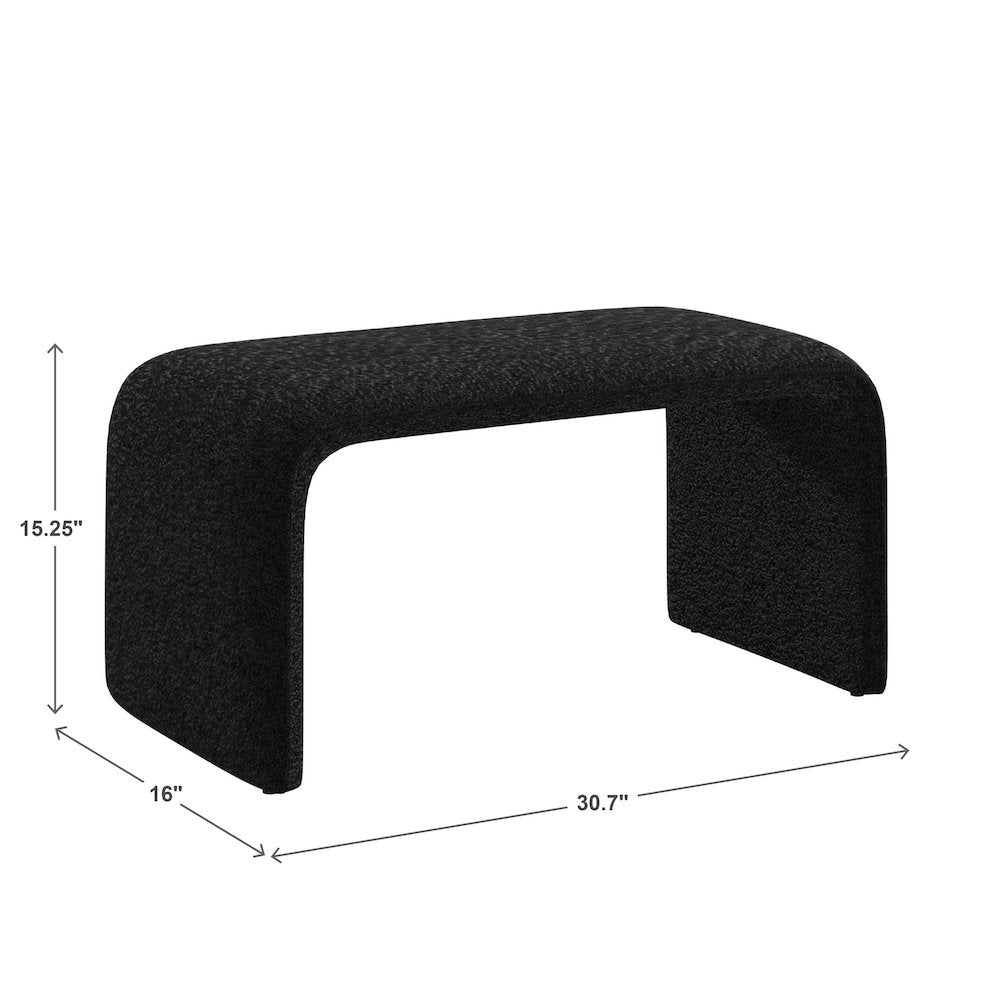 Black Boucle Ottoman