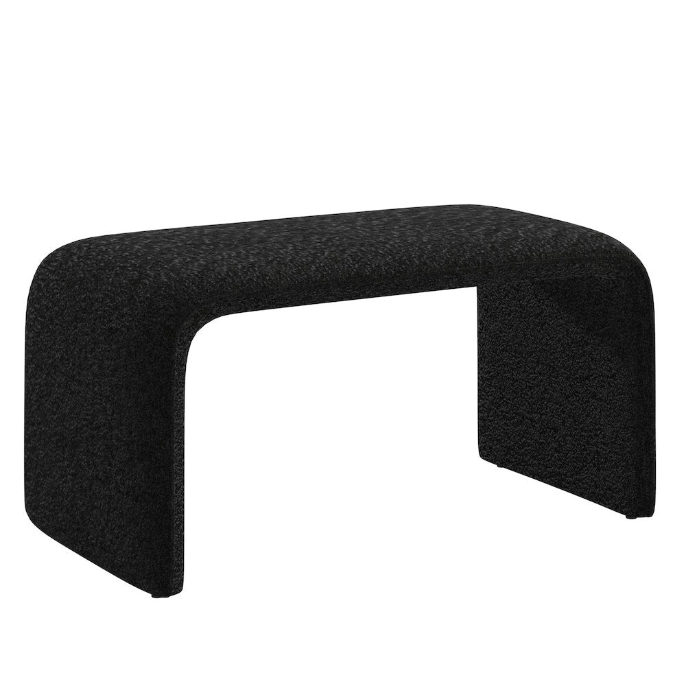 Black Boucle Ottoman