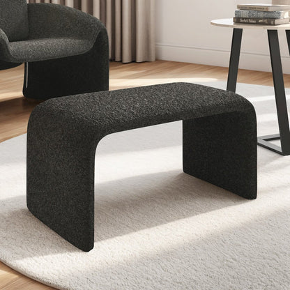 Black Boucle Ottoman