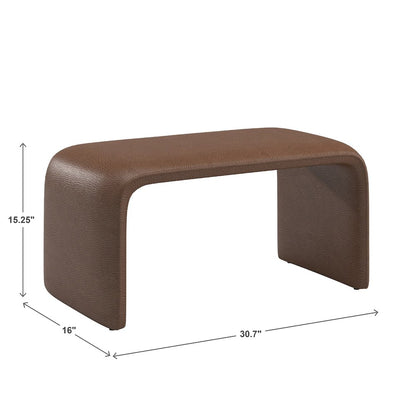 Brown Faux Leather Ottoman