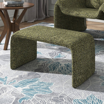 Moss Green Boucle Ottoman