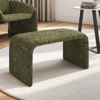 Moss Green Boucle Ottoman