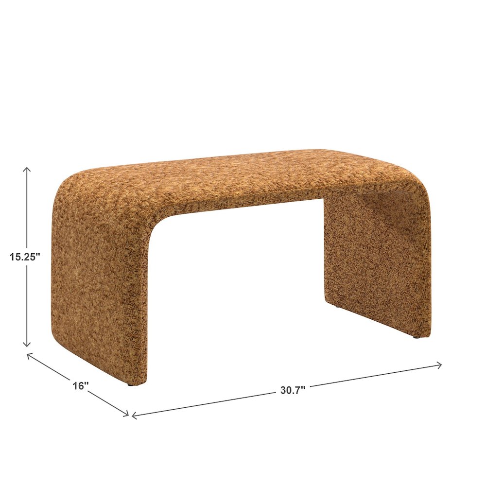 Orange Boucle Ottoman