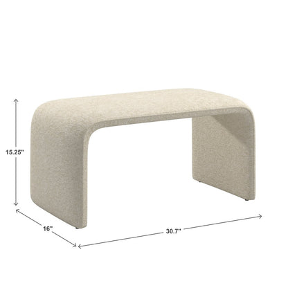 Ivory Boucle Ottoman