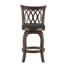 Traditional Upholstered 24" Counter Stool - Cherry / Dark Grey