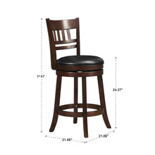 Transitional Upholstered 24" Counter Stool - Dark Cherry