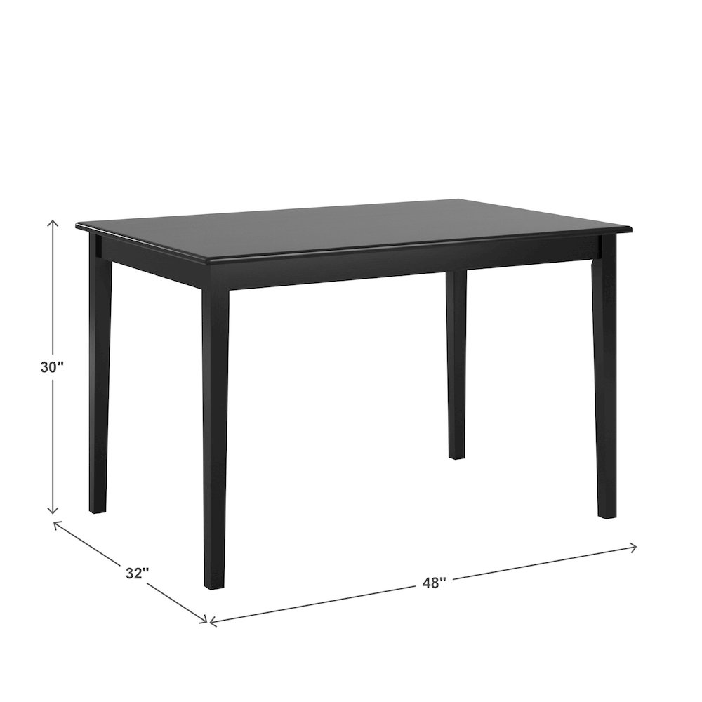 Black Finish 48" Dining Table