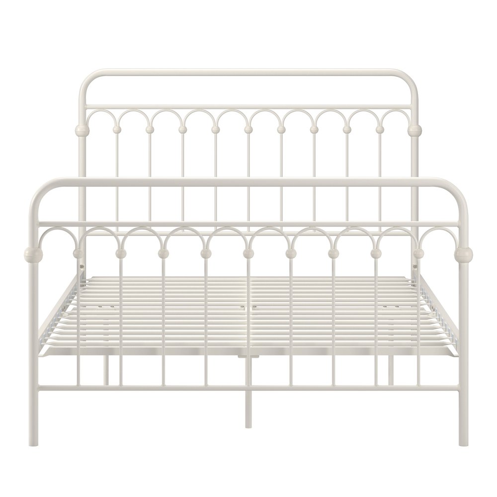 White Metal Arch Design Full Platform Bed