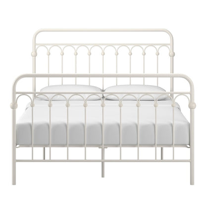 White Metal Arch Design Full Platform Bed