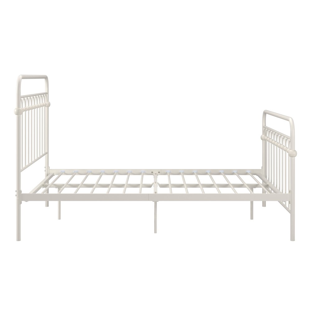 White Metal Arch Design Full Platform Bed