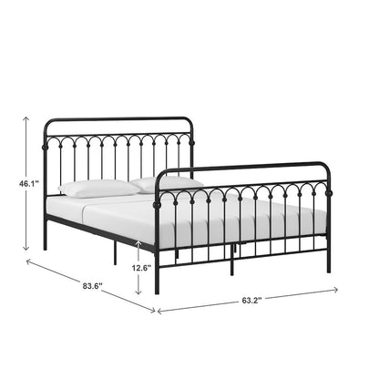 Black Metal Arch Design Queen Platform Bed
