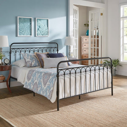 Black Metal Arch Design Queen Platform Bed