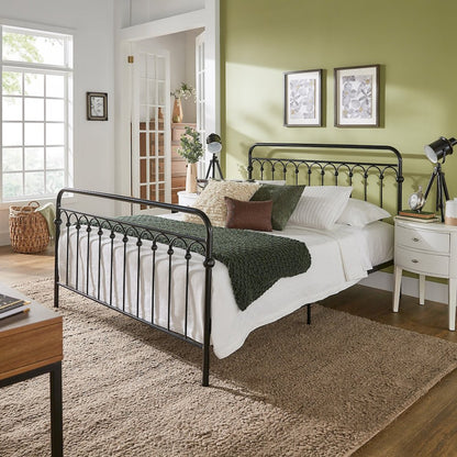 Black Metal Arch Design Queen Platform Bed