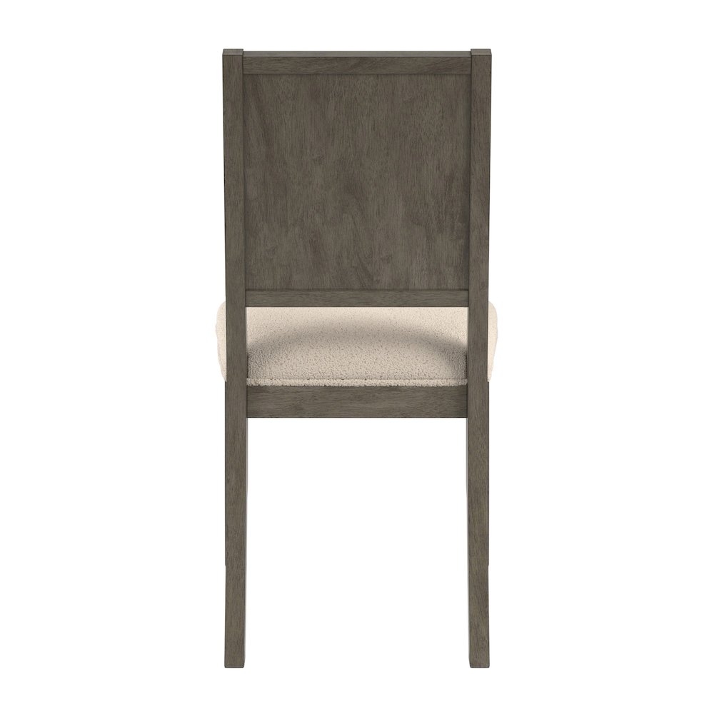 Set of 2, Grey Finish Cream Boucle Dining Chair