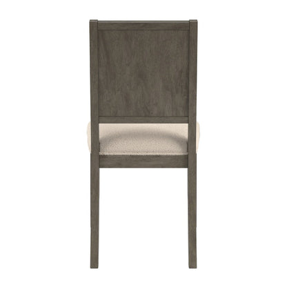 Set of 2, Grey Finish Cream Boucle Dining Chair