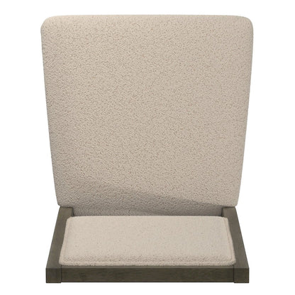Set of 2, Grey Finish Cream Boucle Dining Chair