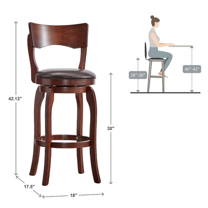 Brown PU Swivel Bar Height Chair