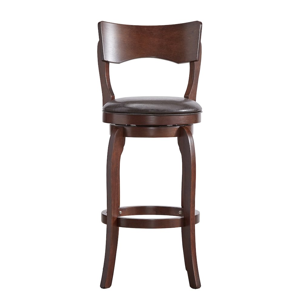 Brown PU Swivel Bar Height Chair