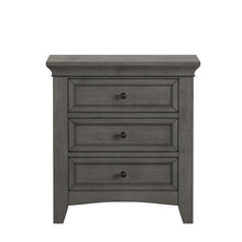 Antique Grey Finish 3-Drawer Nightstand With 2 Sets Modular Storage Panels