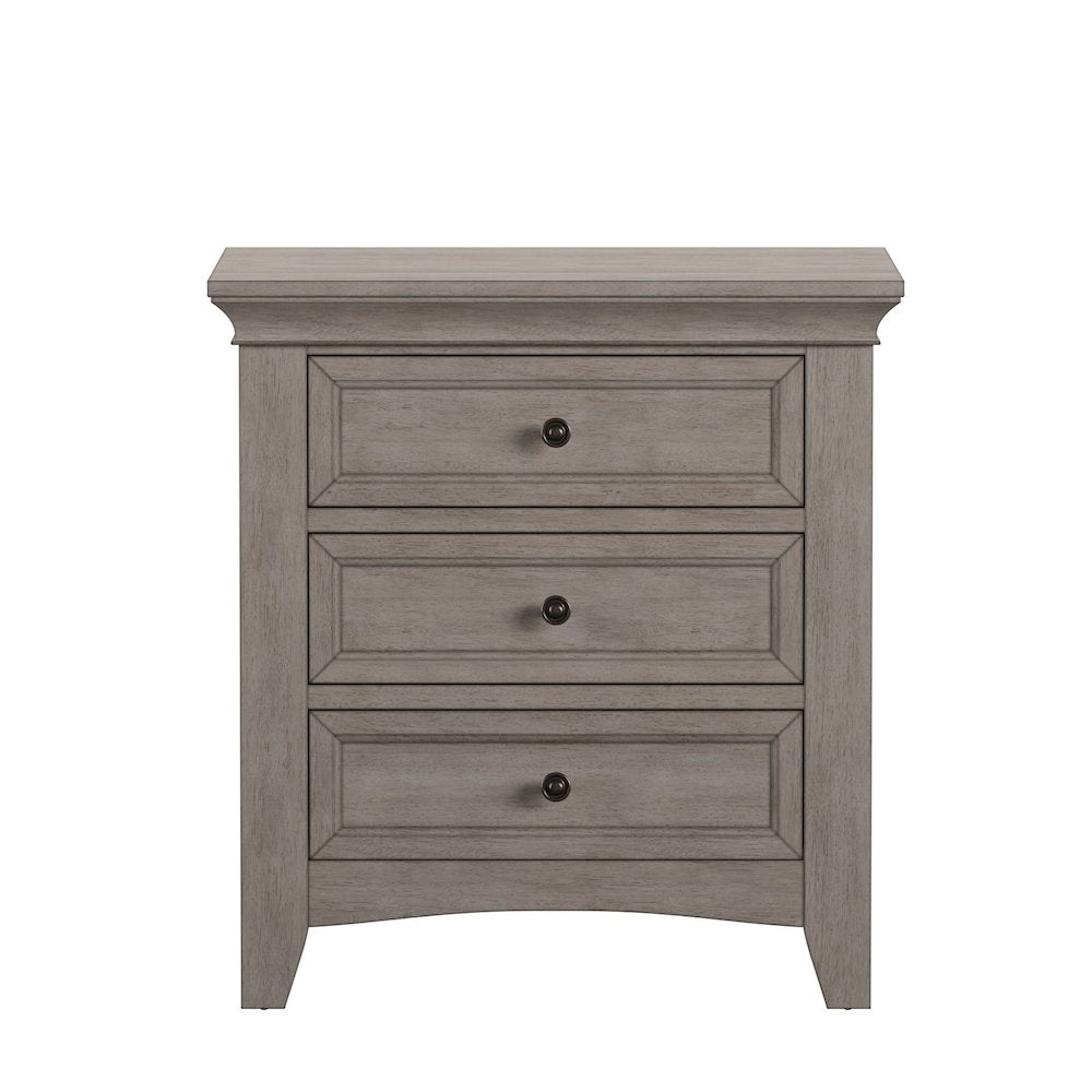Antique White Finish 3-Drawer Nightstand With 2 Sets Modular Storage Panels