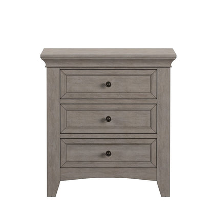 Antique White Finish 3-Drawer Nightstand With 2 Sets Modular Storage Panels