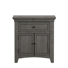 Antique Grey Finish 1-Drawer Cupboard Nightstand