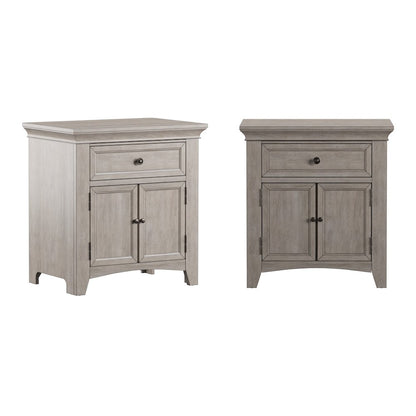 Antique White Finish 1-Drawer Cupboard Nightstand