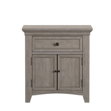 Antique White Finish 1-Drawer Cupboard Nightstand
