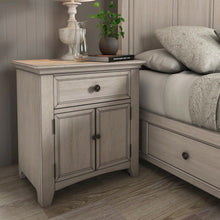 Antique White Finish 1-Drawer Cupboard Nightstand